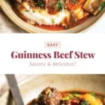 Guinness Beef Stew in a bowl.