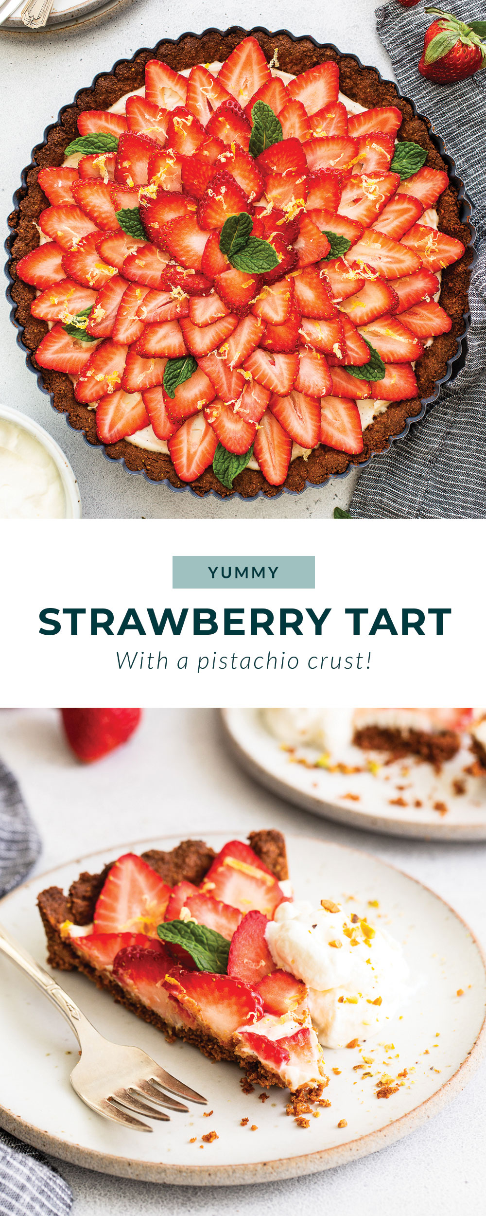 Strawberry Tart (w/ a Pistachio Graham Cracker Crust) - Fit Foodie Finds