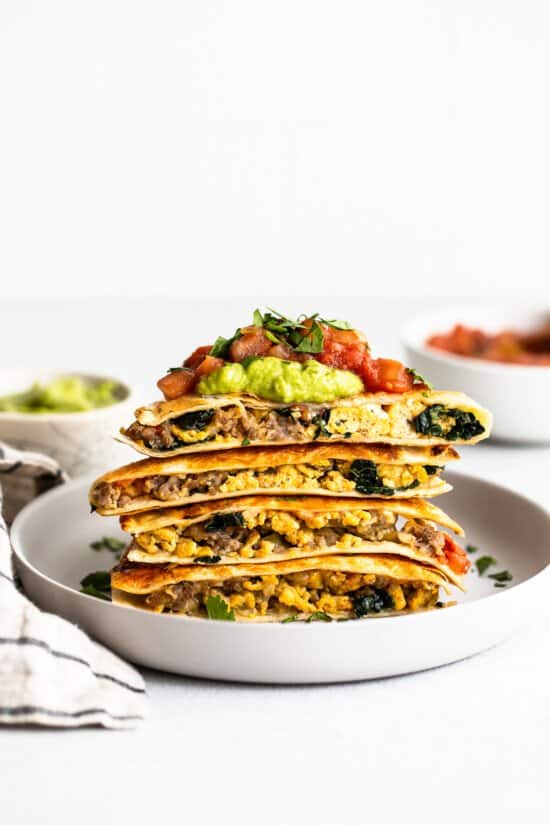 Make Ahead Freezer Breakfast Quesadillas - Fit Foodie Finds