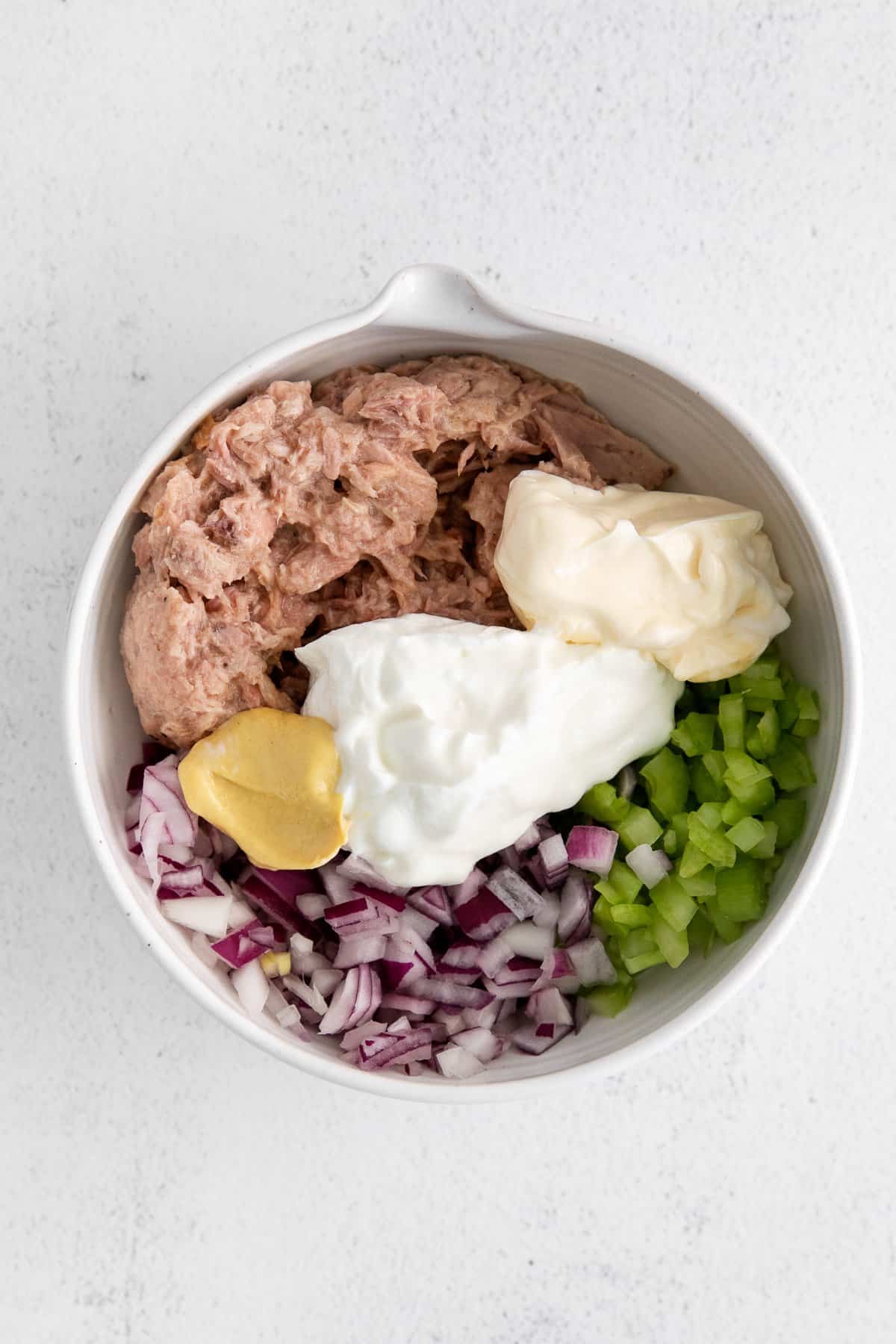 Tuna salad in a bowl.