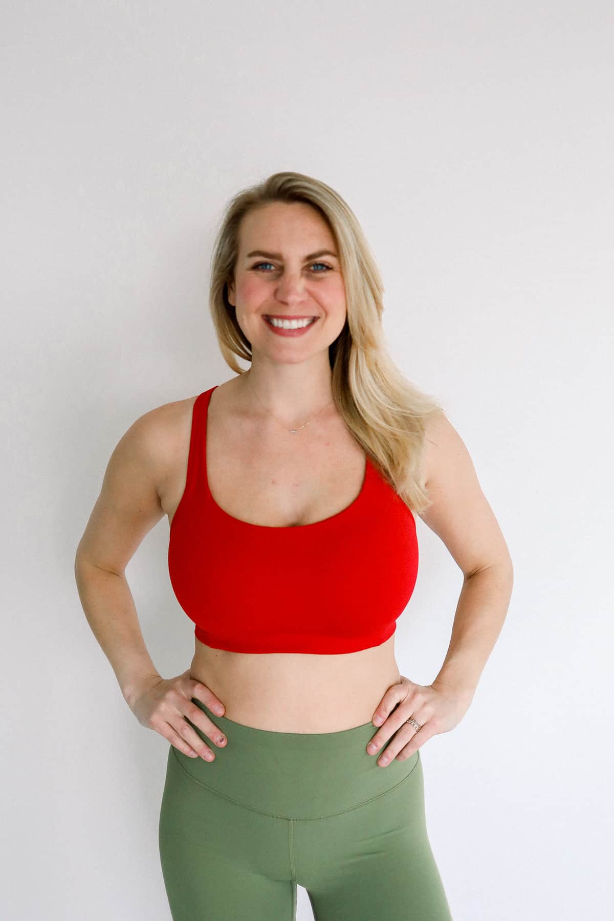 Woman wearing a lululemon bra.