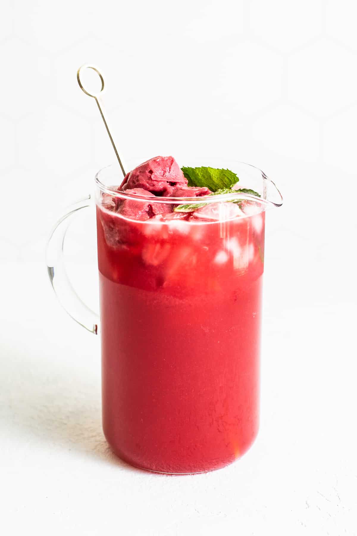 pitcher of raspberry punch