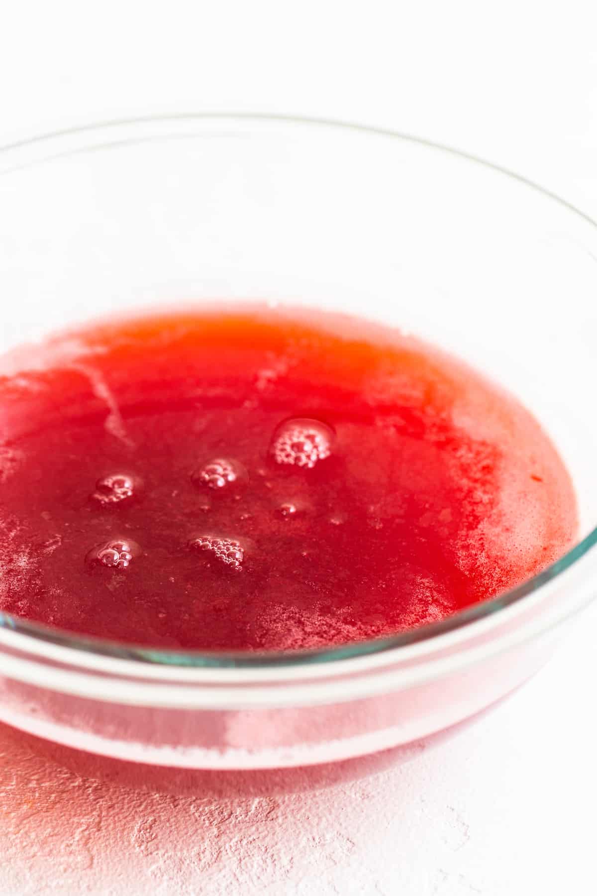 honey raspberry juice in bowl.