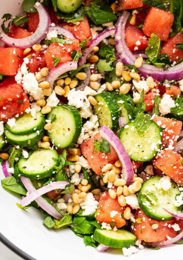 watermelon salad in a bowl