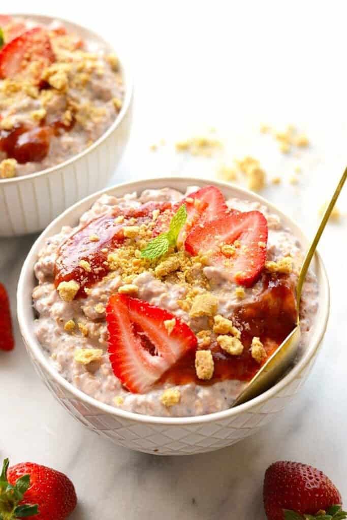 oatmeal in a bowl.