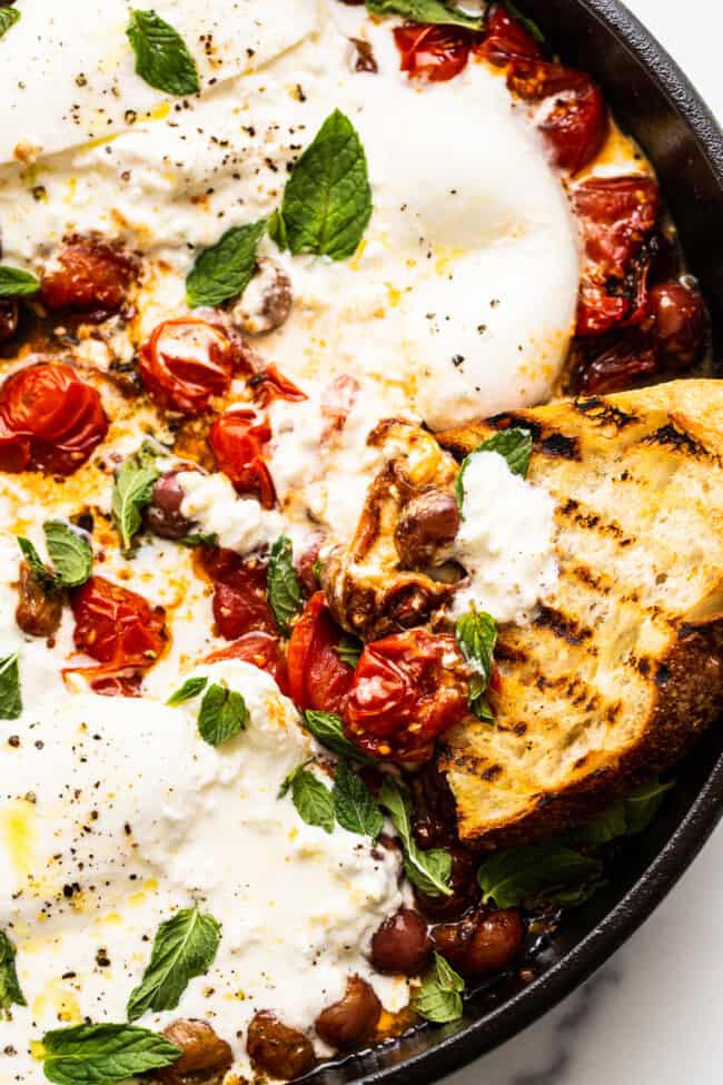 Bursting Cherry Tomatoes And Burrata Appetizer Fit Foodie Finds   Burrata Appetizer 1 650x975 