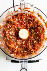 Salsa in a food processor.