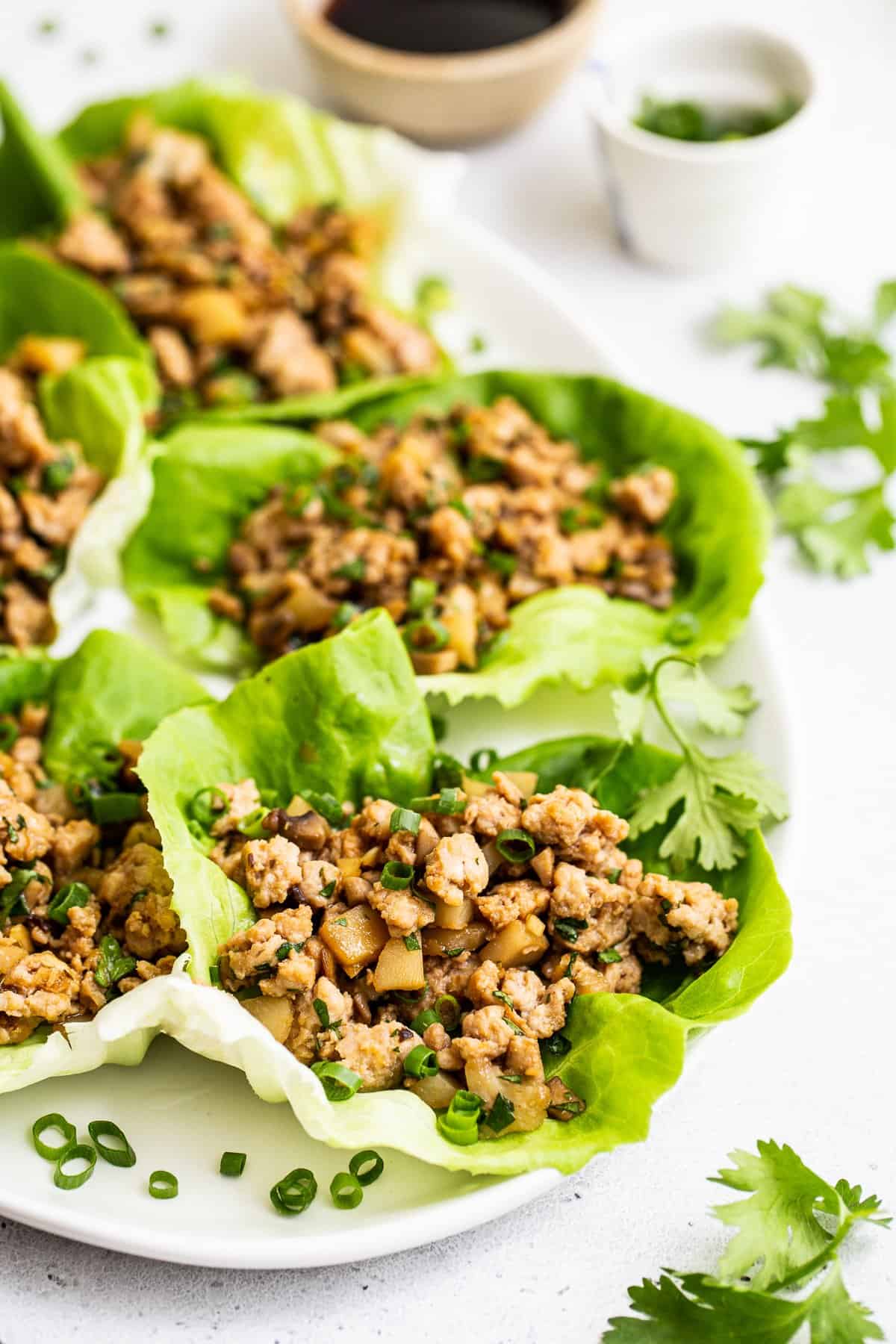 lettuce wraps on platter.