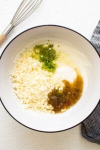 sauce in bowl.