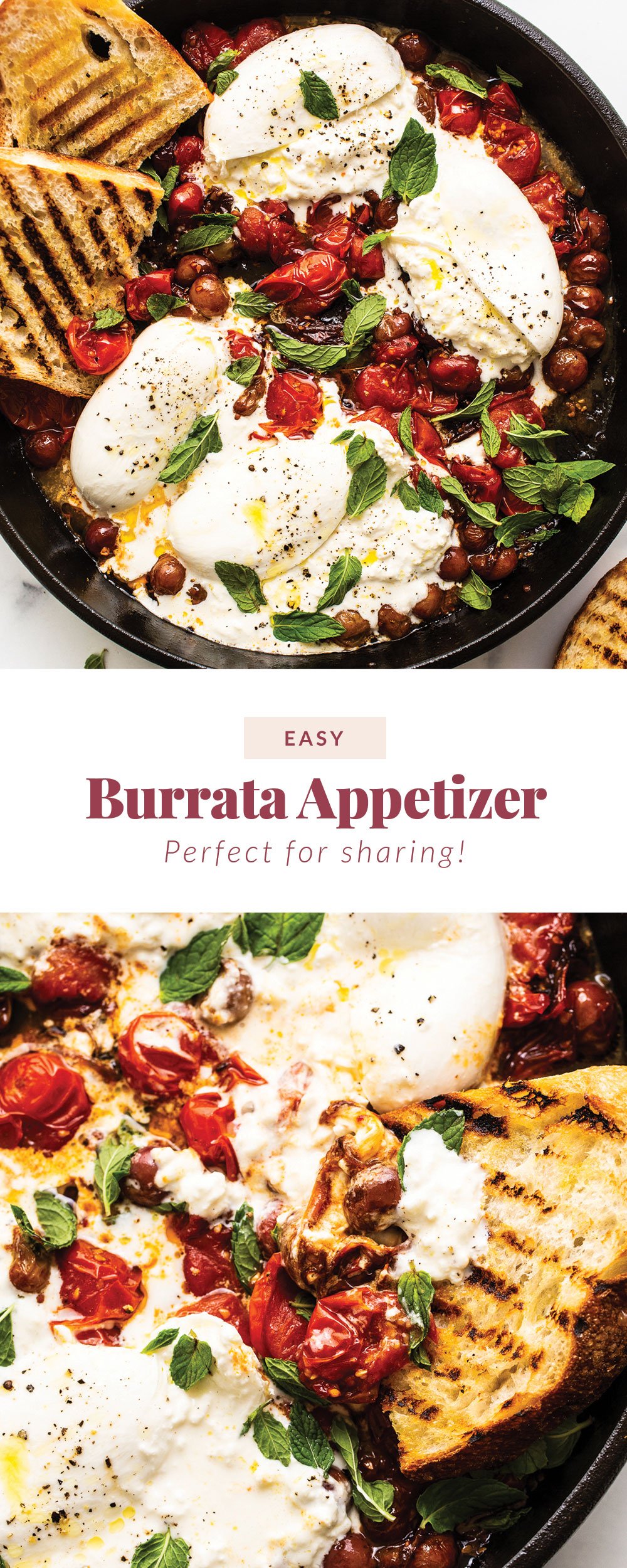 Bursting Cherry Tomatoes And Burrata Appetizer Fit Foodie Finds   Burrata Appetizer Pin 