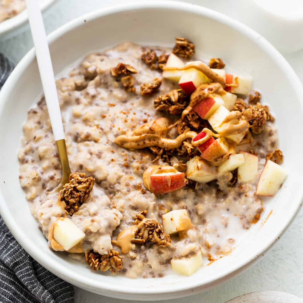 Kid friendly Oatmeal for a thermos lunch.  Apple cinnamon oatmeal, Oatmeal,  Oats recipes