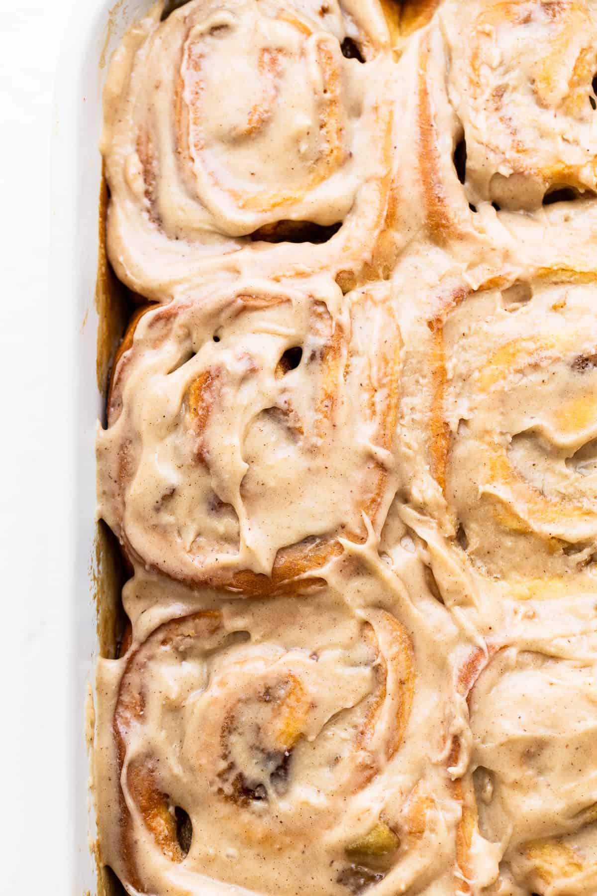 Apple cinnamon rolls with brown butter cream cheese frosting. 