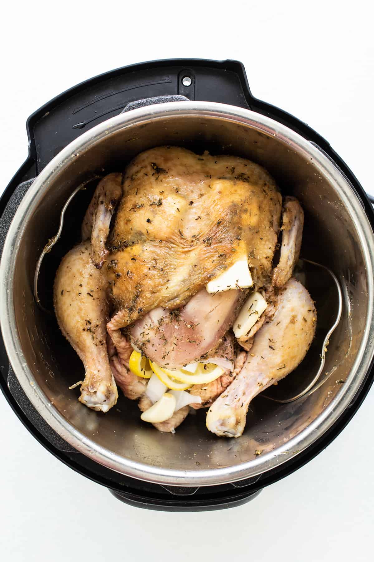 chicken with lemons in Instant Pot.