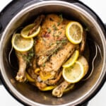 Instant Pot whole chicken with lemons.