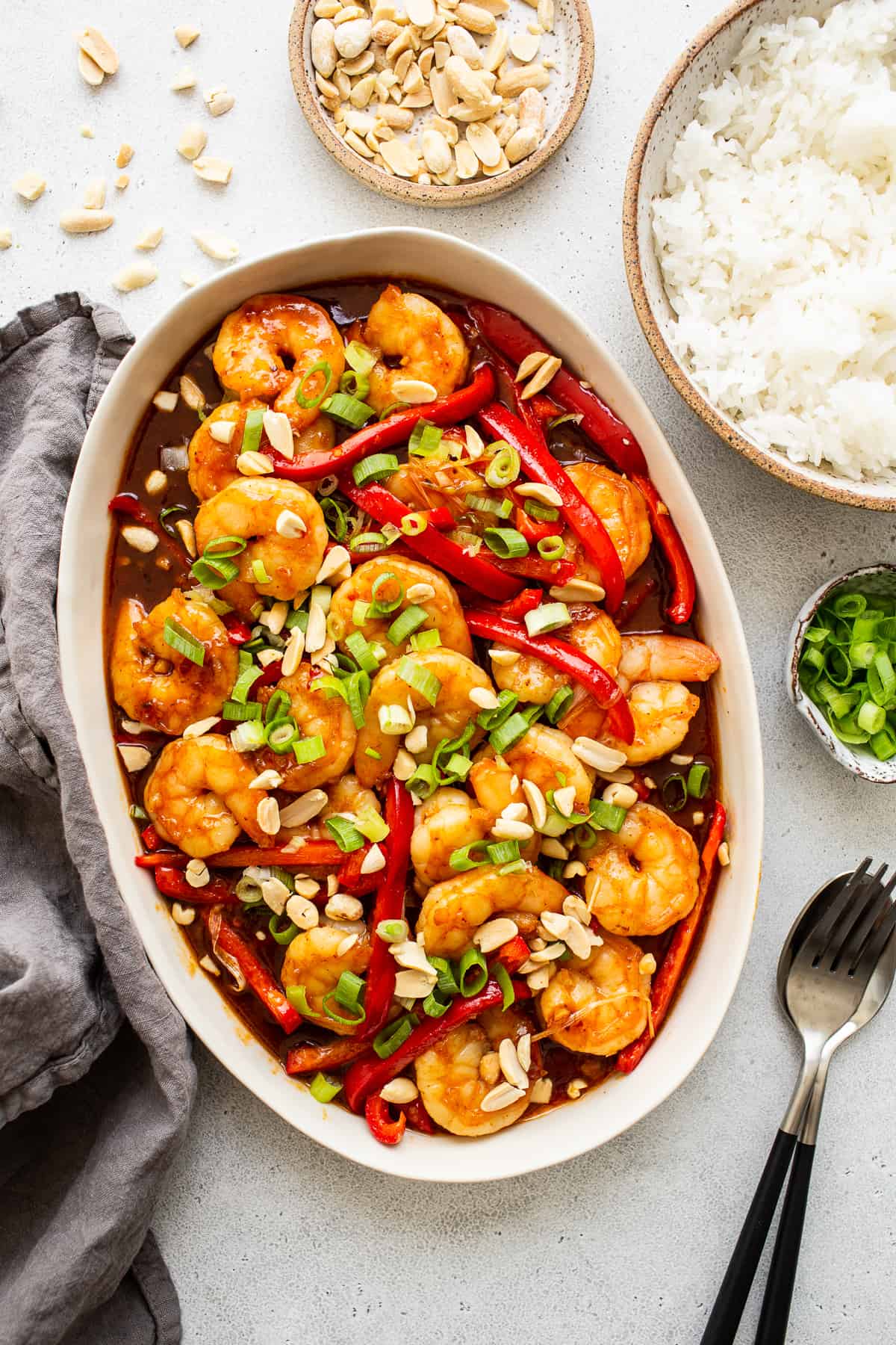 Kung-Pao Jumbo Shrimp Stir-Fry Recipe