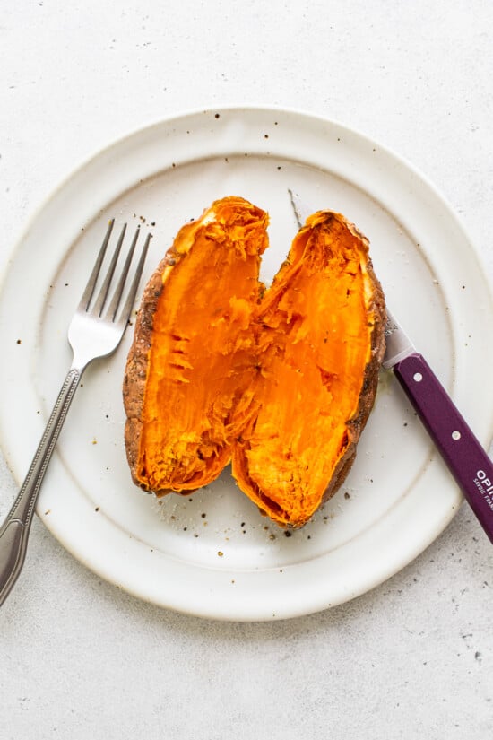 How To Microwave A Sweet Potato - Fit Foodie Finds