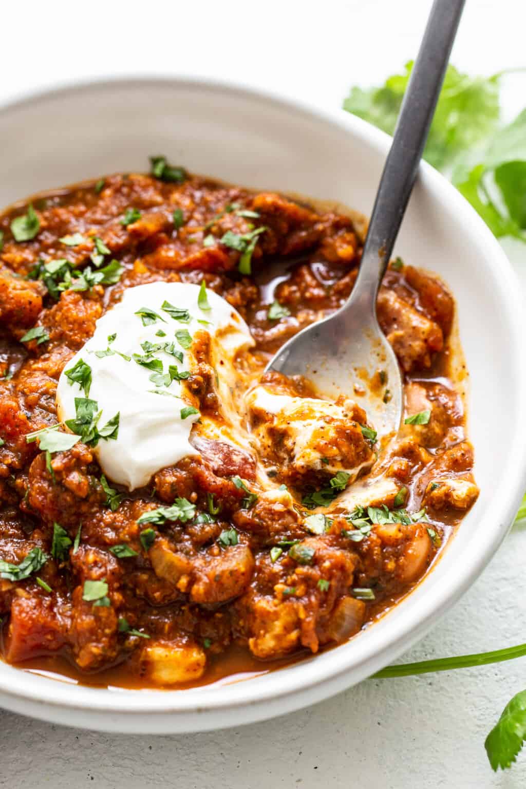 Pumpkin Chili (with ground turkey) - Fit Foodie Finds