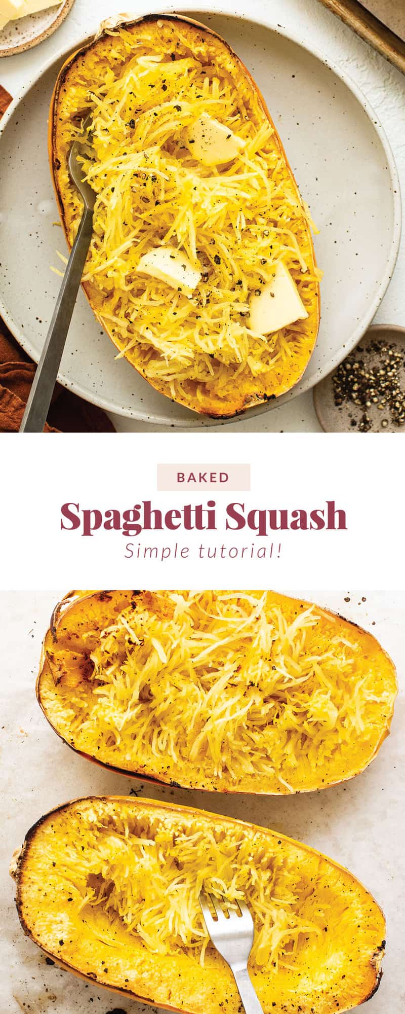 Simple Baked Spaghetti Squash - Fit Foodie Finds