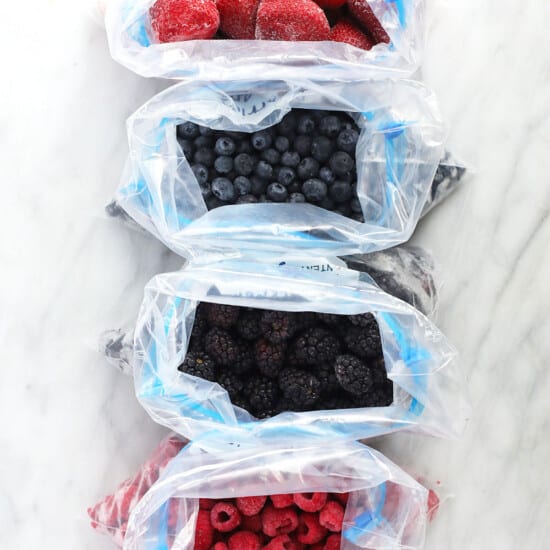 3 bags of frozen berries.