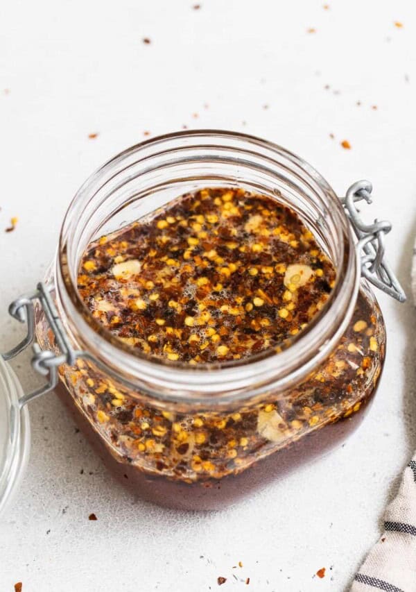 a jar of hot honey sauce