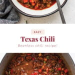 Texas chili in a pot.
