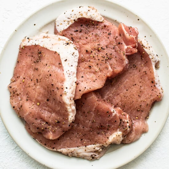 pork chops on plate.