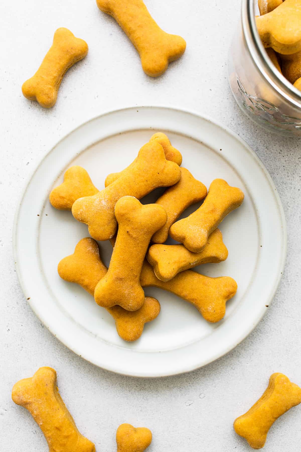 Homemade dog treats on a plate.