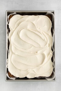 Apple cake with cream cheese frosting.