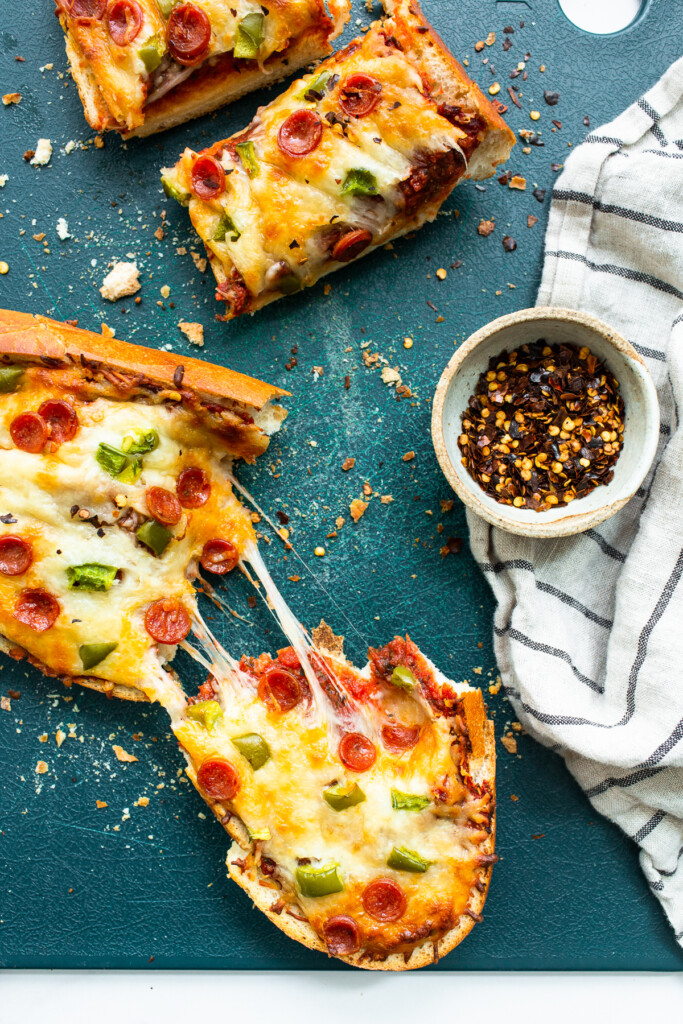 The Best French Bread Pizza - Fit Foodie Finds