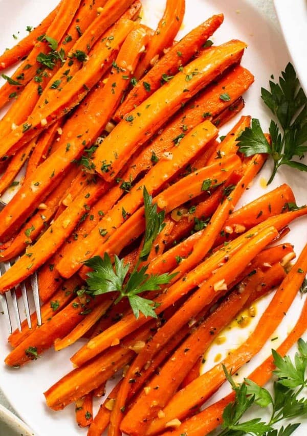 Garlic glazed carrots.