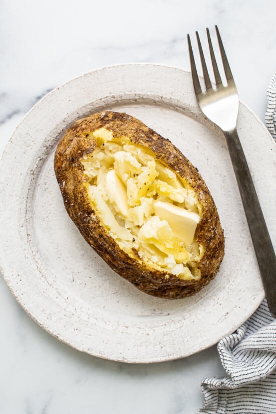 Microwave Baked Potato (Ready in 8 Minutes!) - Fit Foodie Finds