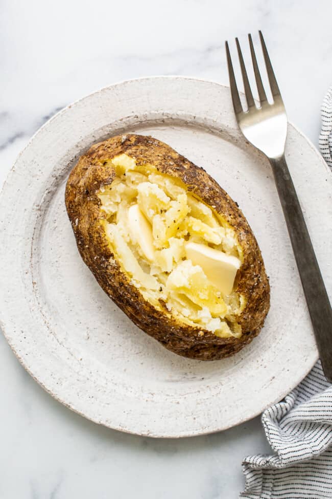 Microwave Baked Potato (Ready in 8 Minutes!) - Fit Foodie Finds