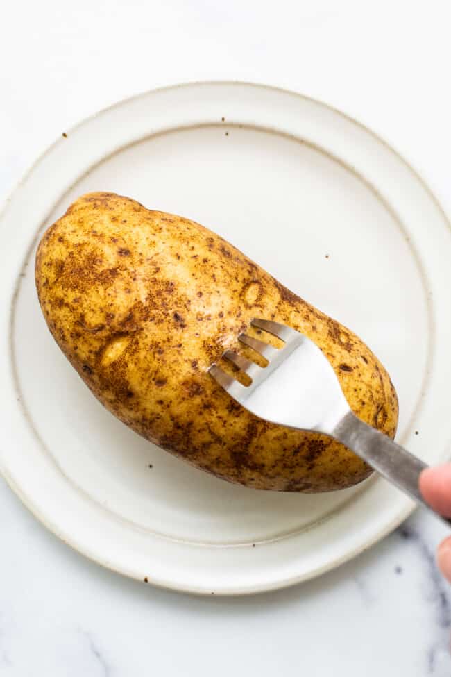 Microwave Baked Potato (Ready in 8 Minutes!) - Fit Foodie Finds