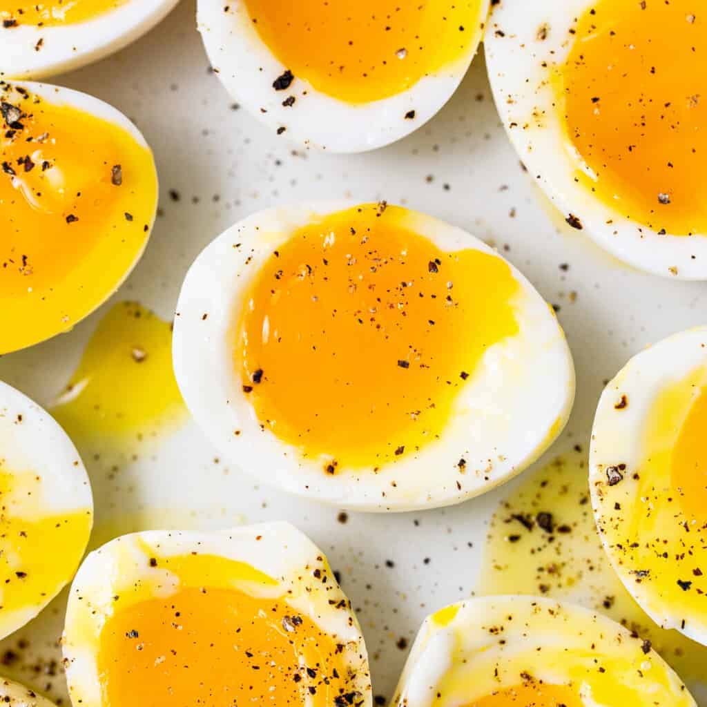 Soft boiled eggs.