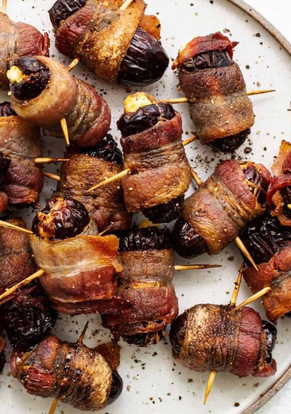 Bacon Wrapped Dates with Goat Cheese