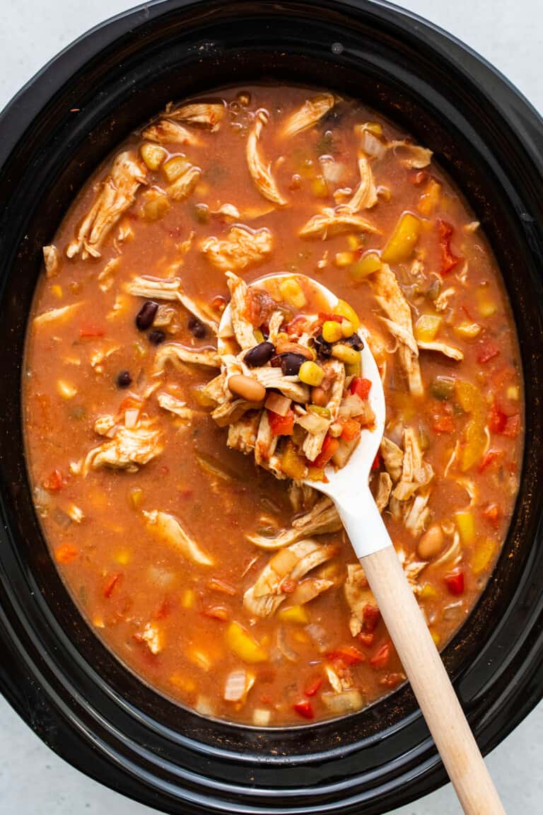 Slow Cooker Chicken Tortilla Soup - Fit Foodie Finds