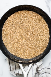 Quinoa in a skillet