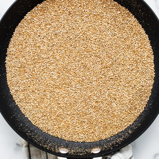 Quinoa in a skillet
