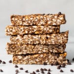 Stacked nut and coconut bars.