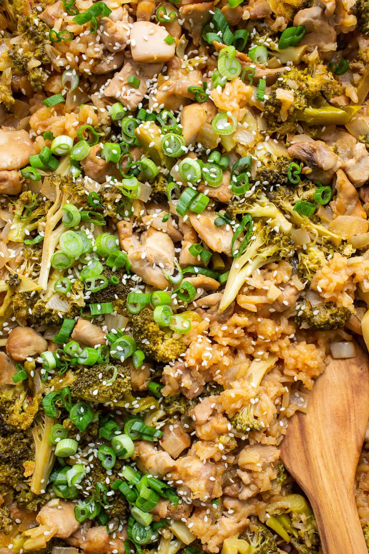 Broccoli rice and chicken casserole.