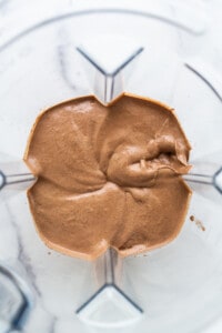 Chocolate mousse in a blender.