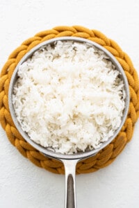 Cooked rice in a pot.