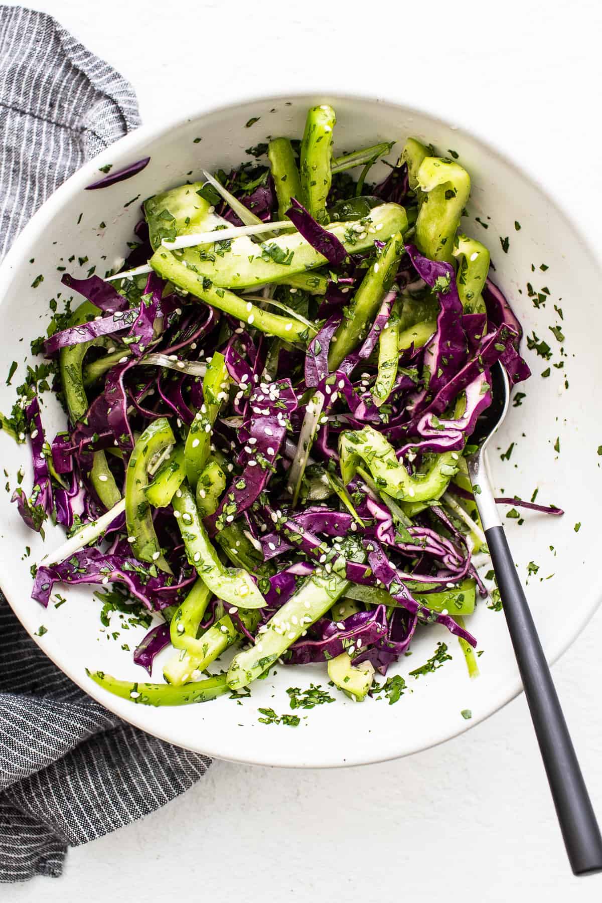 Vegetable slaw in a bowl. 