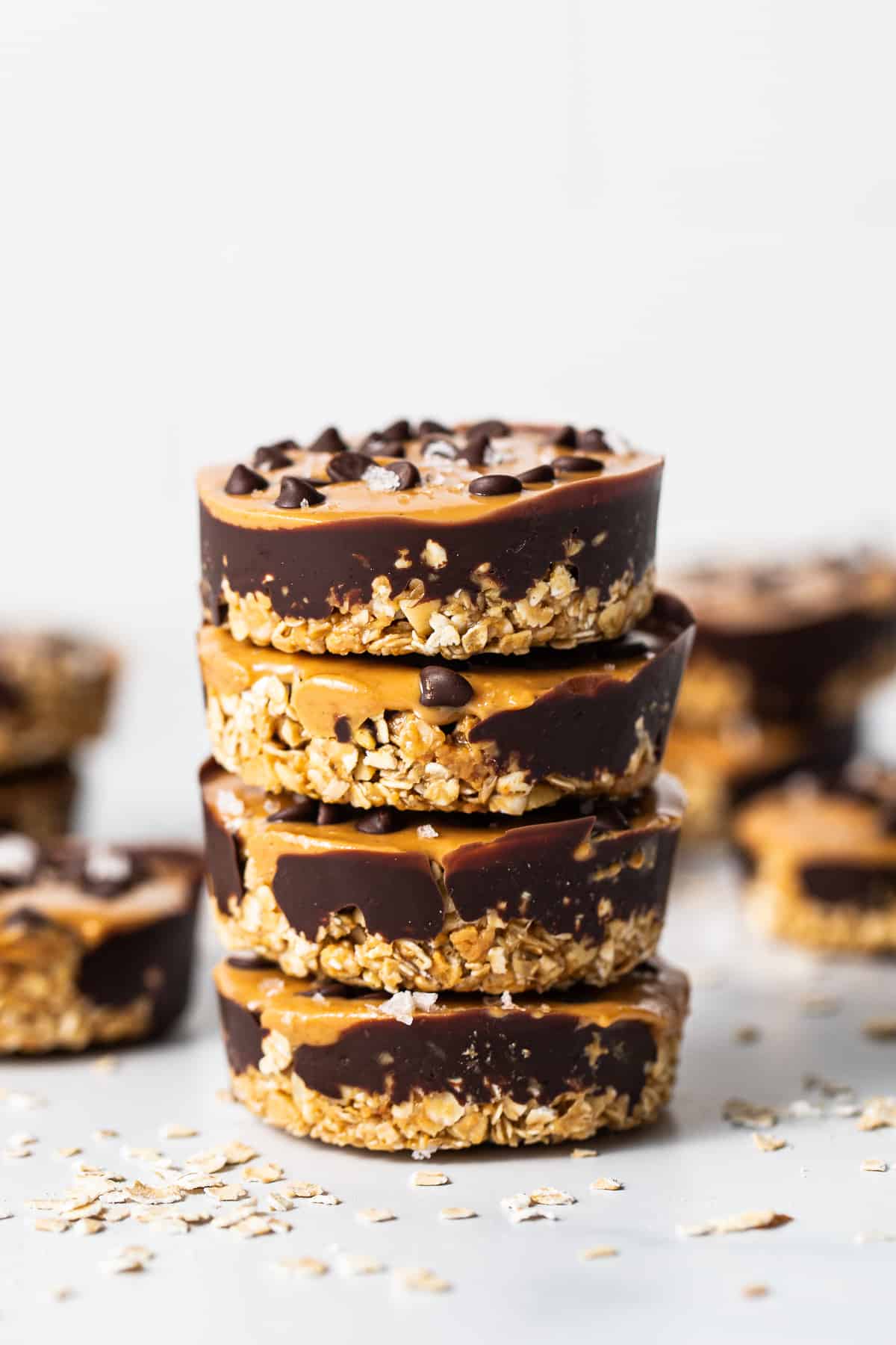 stack of peanut butter oat cups.