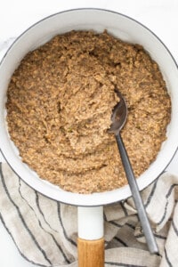 Porridge in a saucepan.