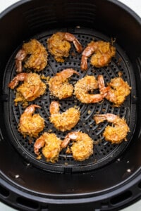 Fried shrimp in an air fryer.