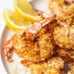 Air fryer shrimp on a plate.