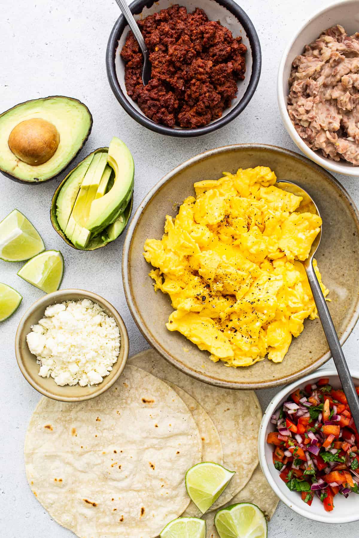 breakfast tacos ingredients.