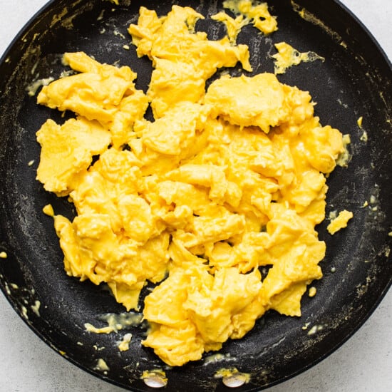 eggs in pan.