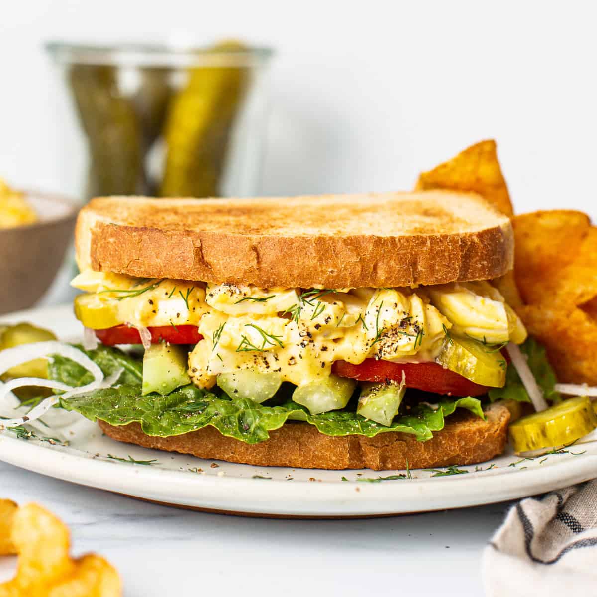 Homemade Egg Salad Sandwich via Fit Foodie Finds